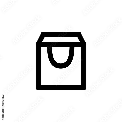 Paper bag icon for simple flat style ui design