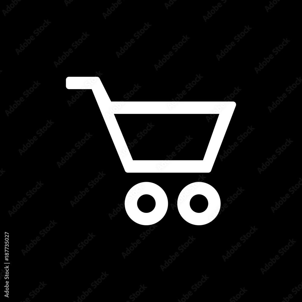 Shopping basket trolley icon for simple flat style ui design Shopping basket trolley icon for simple flat style ui design