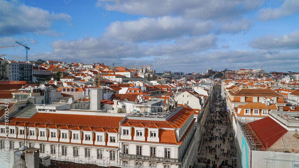 Lisbon Panorama. Aerial view. Lisbon is the capital and the largest city of Portugal. Lisbon is continental Europe's westernmost capital city and the only one along the Atlantic coast.