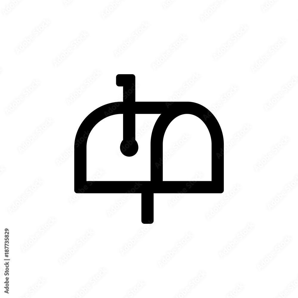 Mail box icon for simple flat style ui design Mail box icon for simple flat style ui design
