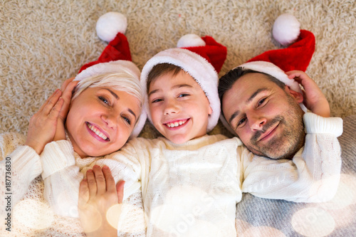 Young Family at Christmas time
