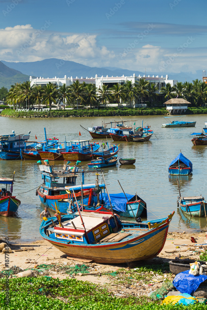 Fishing boats in marina at Vietnam