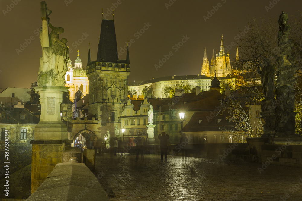 The Prague Castle by night