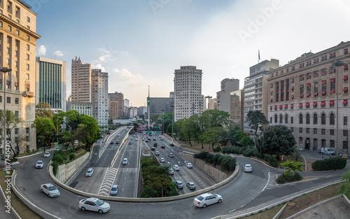 23 de Maio Avenue view from view from Viaduto do Cha (Tea Viaduct) - Sao Paulo, Brazil