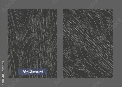 Vector Black wood background and texture.