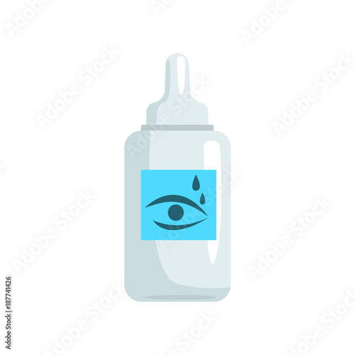 Eye drop bottle cartoon vector Illustration