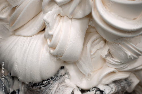 Creamy ice cream close-up, relief texture of ice cream.