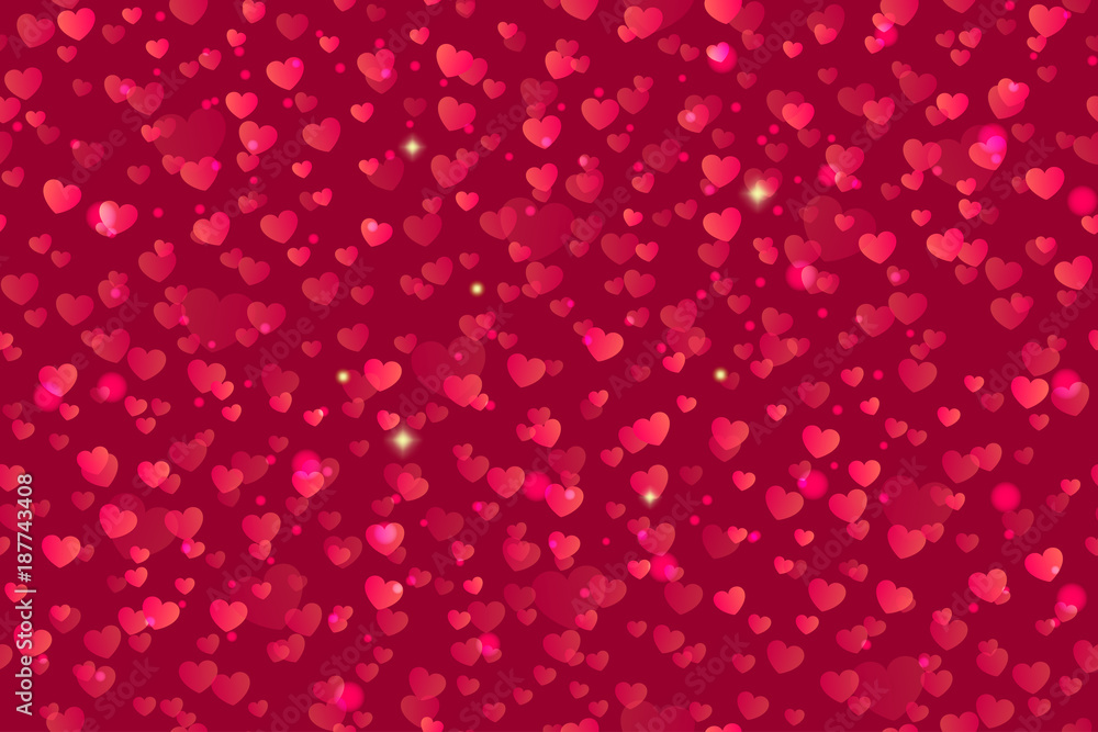 Seamless pattern with falling confetti hearts for Valentines day. Background with hearts. Valentines day or wedding invitation greeting card design. Vector illustration, eps 10. Seamless pattern with falling confetti hearts for Valentines day. Background with hearts. Valentines day or wedding invitation greeting card design. Vector illustration, eps 10.