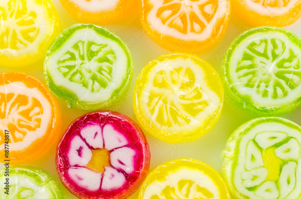 Many colorful and delicious round candies on a plate Many colorful and delicious round candies on a plate