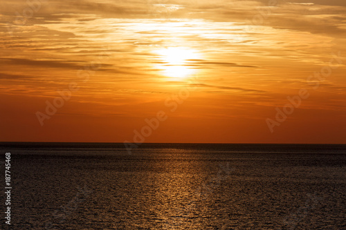 Beautiful sunset above the sea. Sunset Sky.