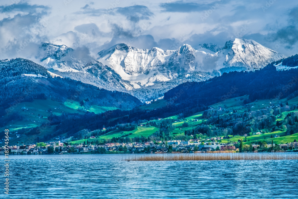 Upper Lake Zurich (Obersee) landscape, Schwyz, Swizterland Upper Lake Zurich (Obersee) landscape, Schwyz, Swizterland