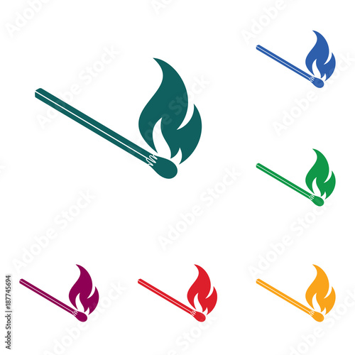 Match fire icon vector