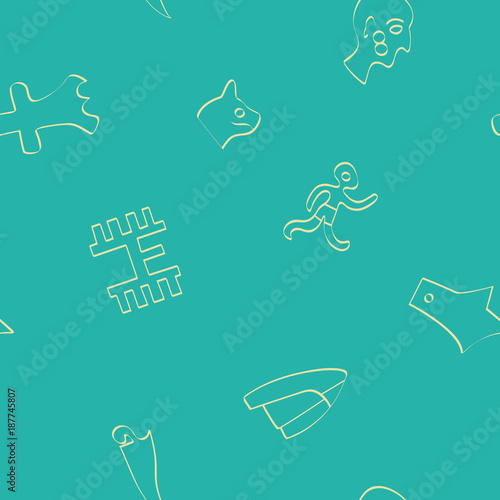 Seamless pattern with Phaistos disc signs for your design
