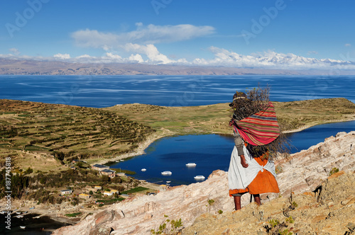 Titicaca lake landscape, Bolivia photo