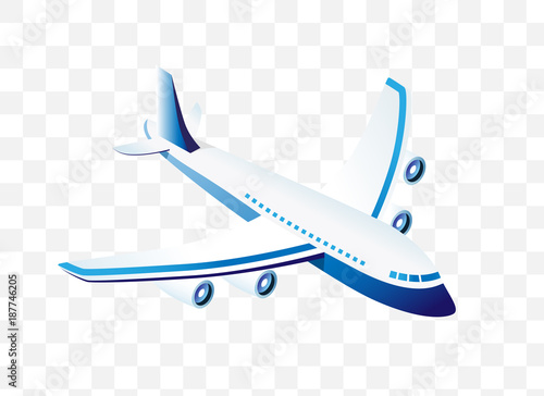 Isometric High Quality City Element with 45 Degrees Shadows on Transparent Background . Airplane