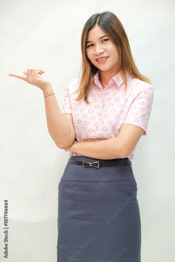 Happy young business asian women with hand gesture Happy young business asian women with hand gesture