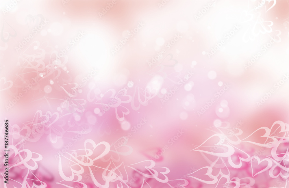 Pink and red hearts valentines day border and background Pink and red hearts valentines day border and background