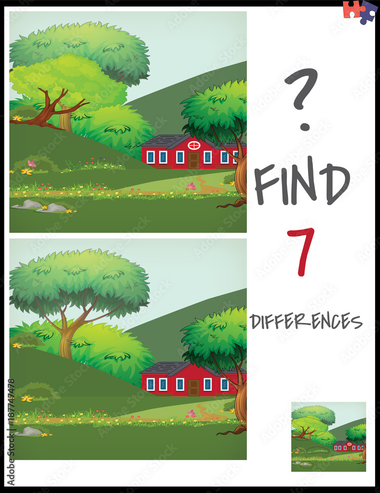 Φωτογραφία Cartoon Vector Illustration of Find the Differences Between Pictures