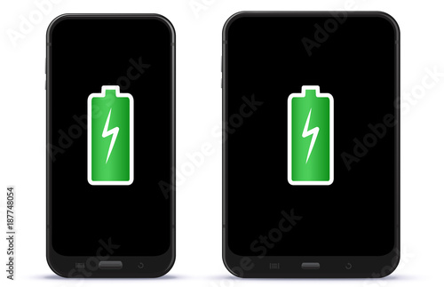 Mobile Phone and Tablet Computer With Full Battery Vector Illustration