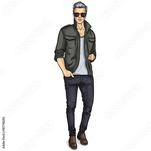 Vector man model dressed