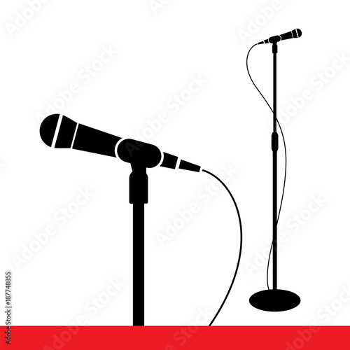 microphone on rack. vector icon