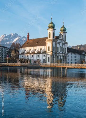 Jesuit Church, Lucerne, Switzerland. The first large baroque church built in Switzerland north of the Alps.