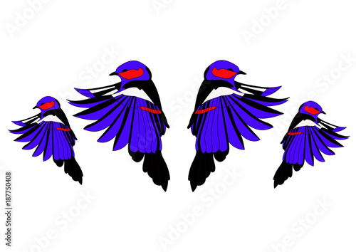cute cartoon little birds for card