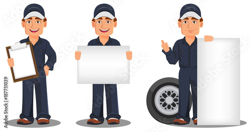 Professional auto mechanic in uniform