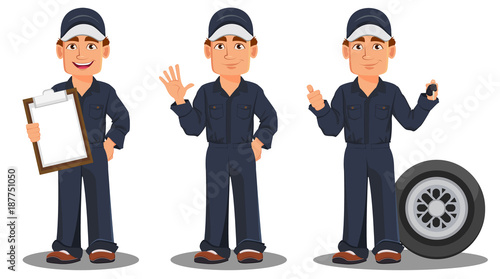 Professional auto mechanic in uniform