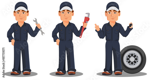 Professional auto mechanic in uniform