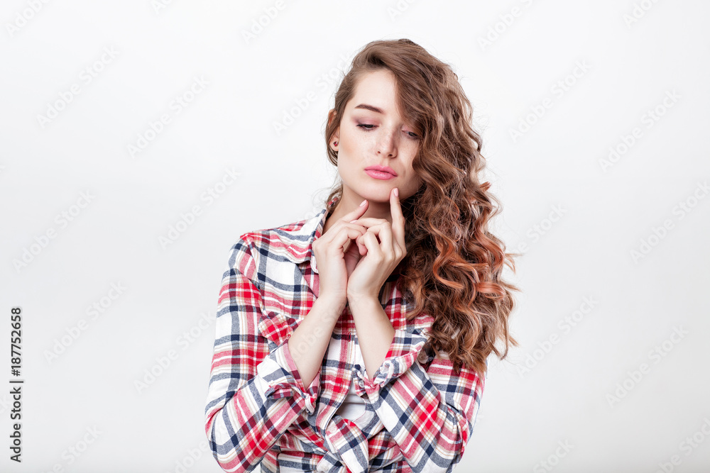 woman in plaid shirt woman in plaid shirt