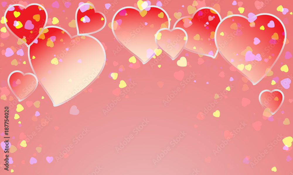 Heart valentine light pink background. Template for banner,card, background. Happy Valentines day, wedding,merry christmas,easter,8 march card,banner. Vector illustration