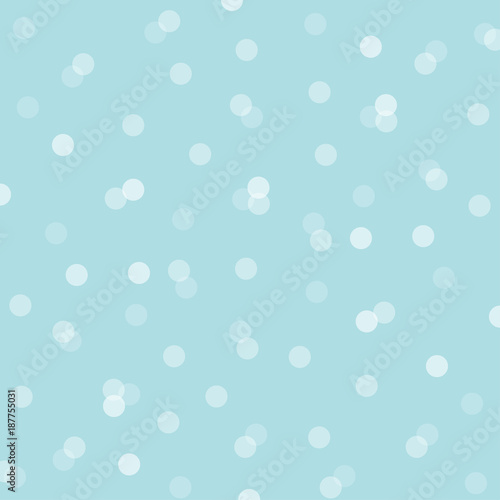 Abstract Bokeh circles lights. Christmas Valentines Day decoration element. Sparkle shining. Flat design. Blue texture pattern background.