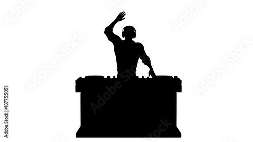 DJ silhouette. Alpha channel. Alpha matte. 4K. photo