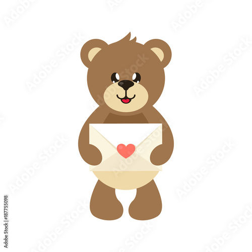 cartoon cute lovely bear with envelope