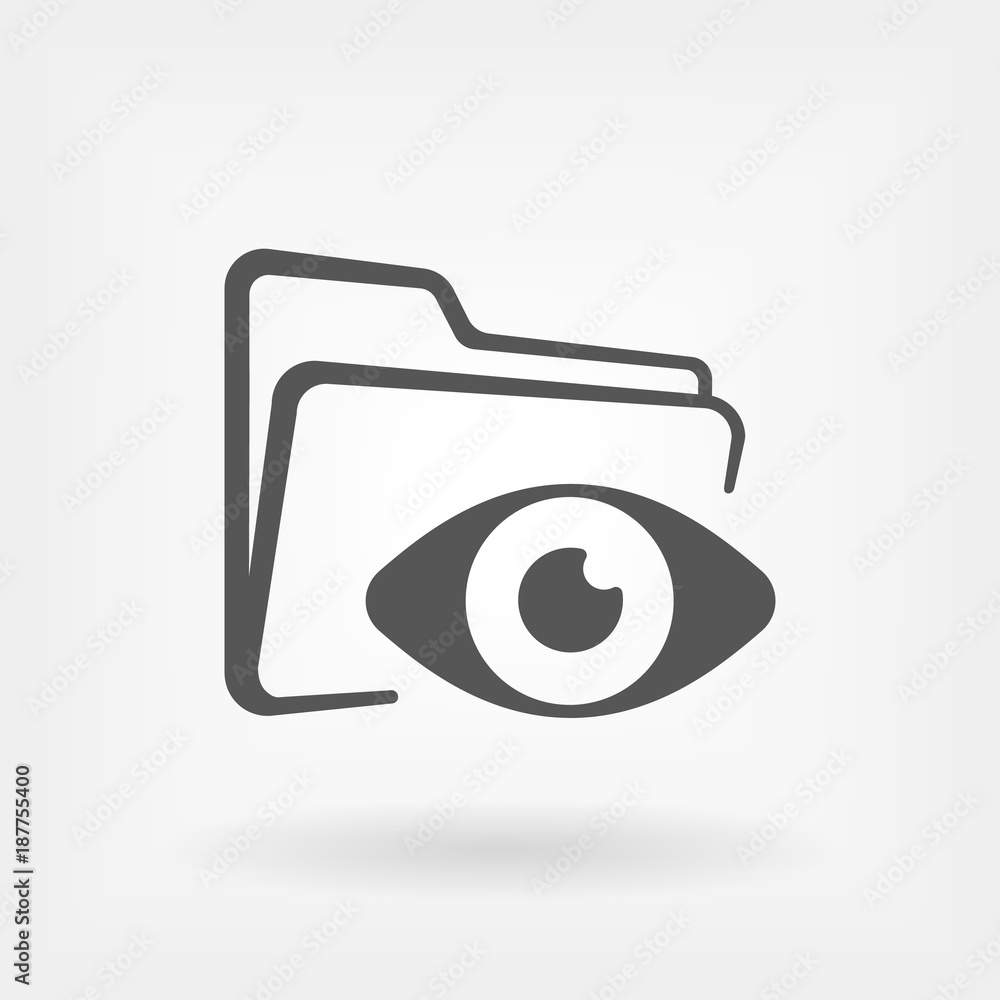 folder and eye icon. hidden folder.