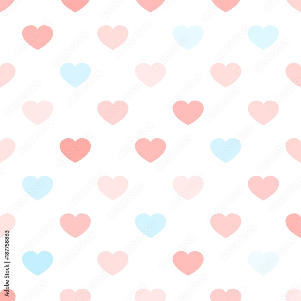 Valentines day hearts seamless pattern background love typography holiday romantic wedding gift card vector illustration.