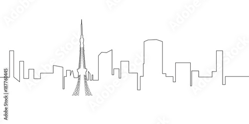 Isolated Tokyo cityscape