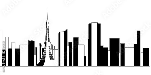 Isolated Tokyo cityscape