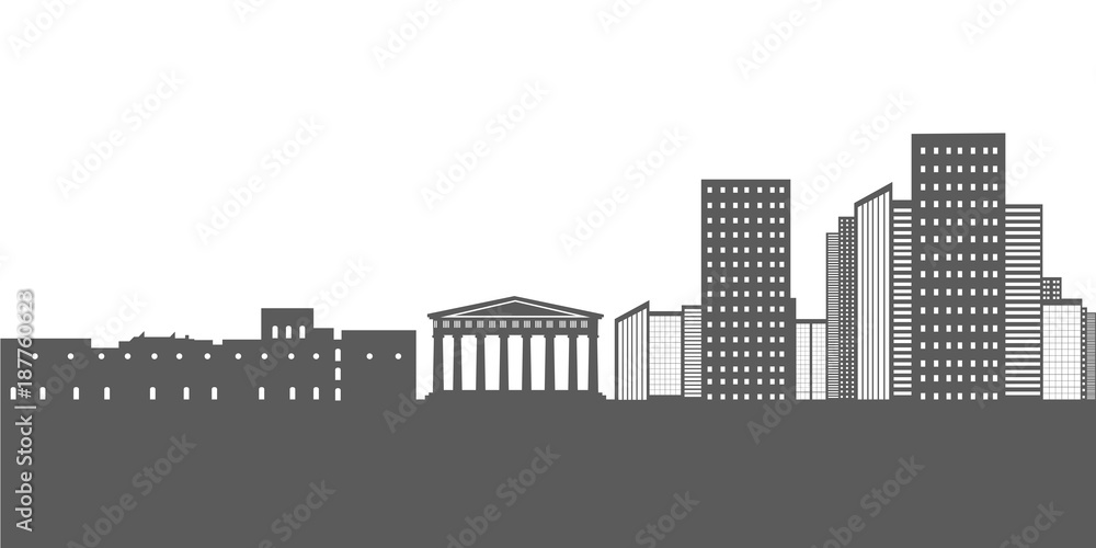 Isolated Athens cityscape
