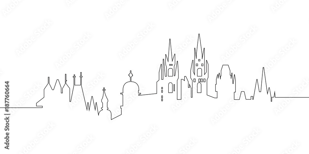 Naklejka premium Cityscape of Prague