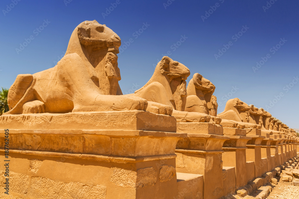 Obraz premium Starożytna architektura świątyni Karnak w Luksorze, Egipt