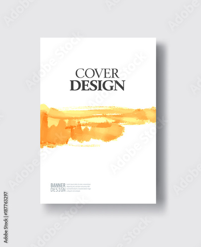 vector orange ink brush stroke