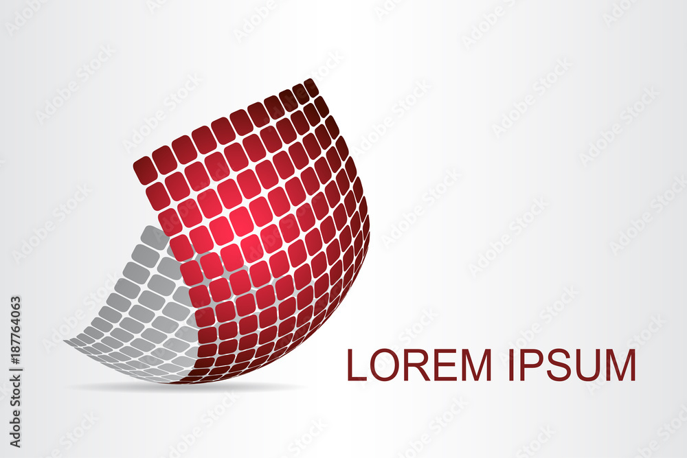 Logo stylized spherical surface with abstract shapes Logo stylized spherical surface with abstract shapes