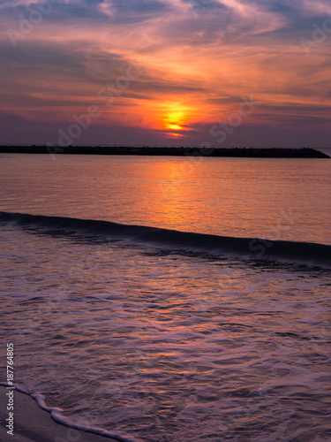 Sunrise at chao samran beach.