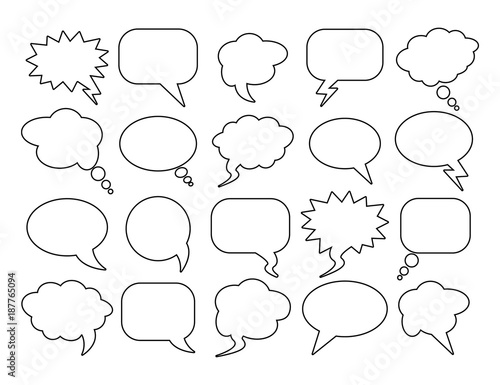 Blank empty speech bubbles for infographics