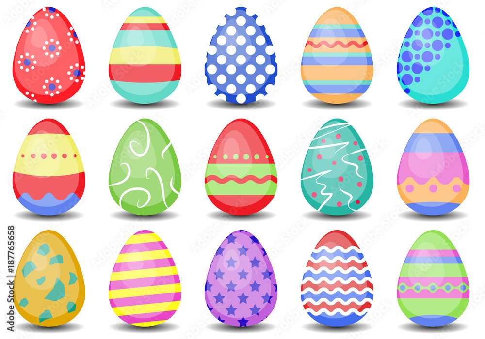 Easter eggs set icon
