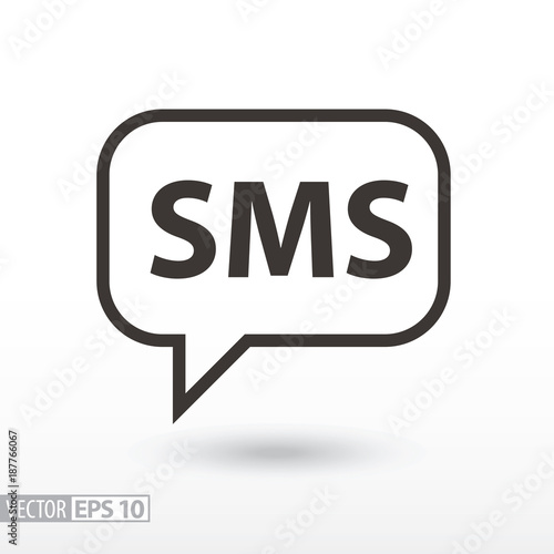 SMS flat Icon. Sign sms message photo