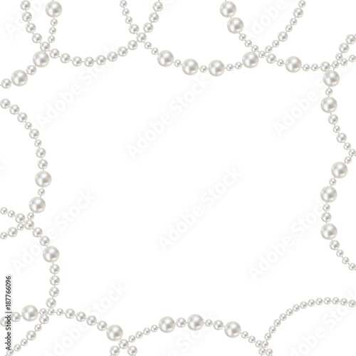 Wallpaper Mural Pearl. Beads. Jewelry. Decoration. Vector. White background. Torontodigital.ca