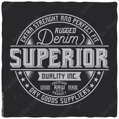 Vintage label design with lettering composition on dark background. T-shirt design.
